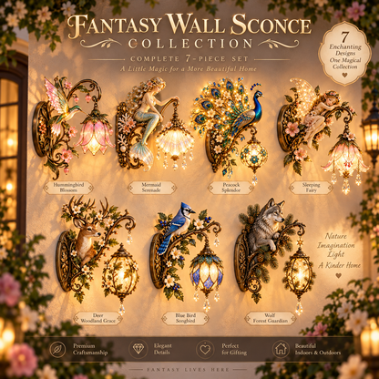 ✨ Enchanted Forest Outdoor Wall Light – Animal & Fairy Sconce Collection