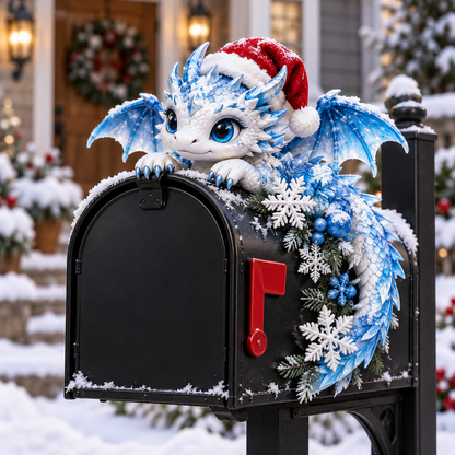 🎄🐉 Christmas Dragon Mailbox Topper — Festive Outdoor Holiday Decor ✨