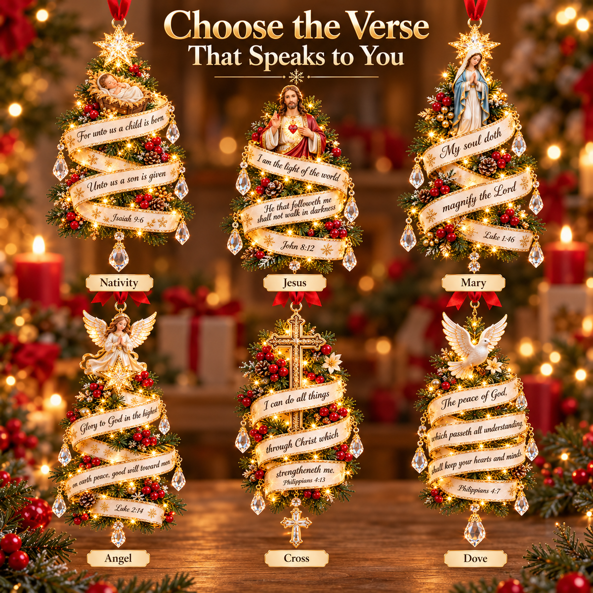 ✝️Christian Bible Verse Christmas Ornament – Faith-Inspired Hanging Decor 🎄