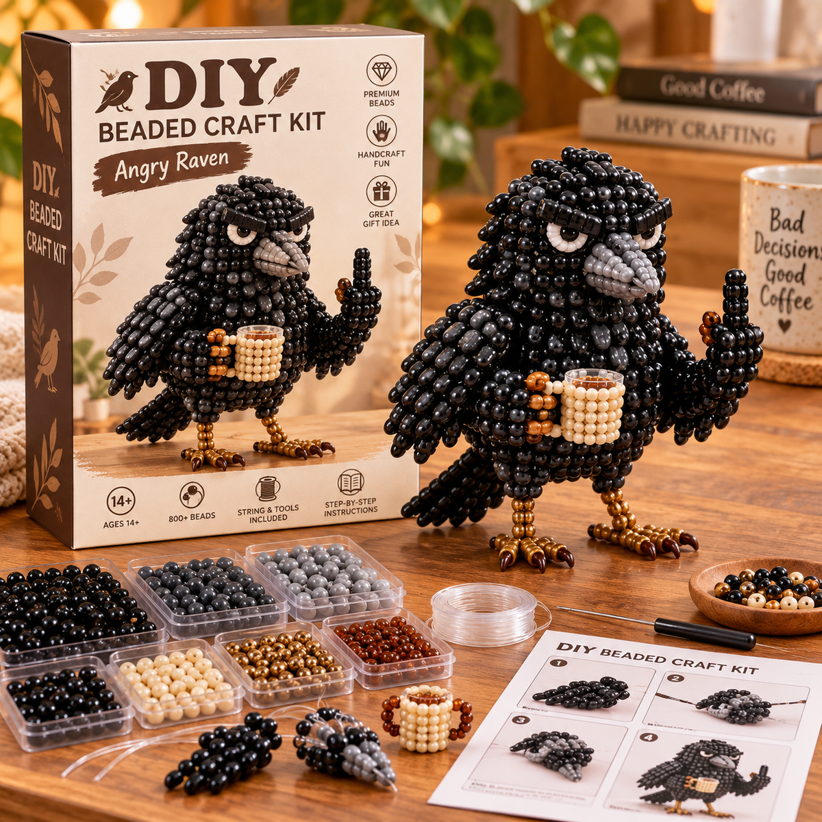 😂🐾Funny Animal DIY Bead Kit – Build Your Own Moody & Chaotic Creatures 🦊🦙