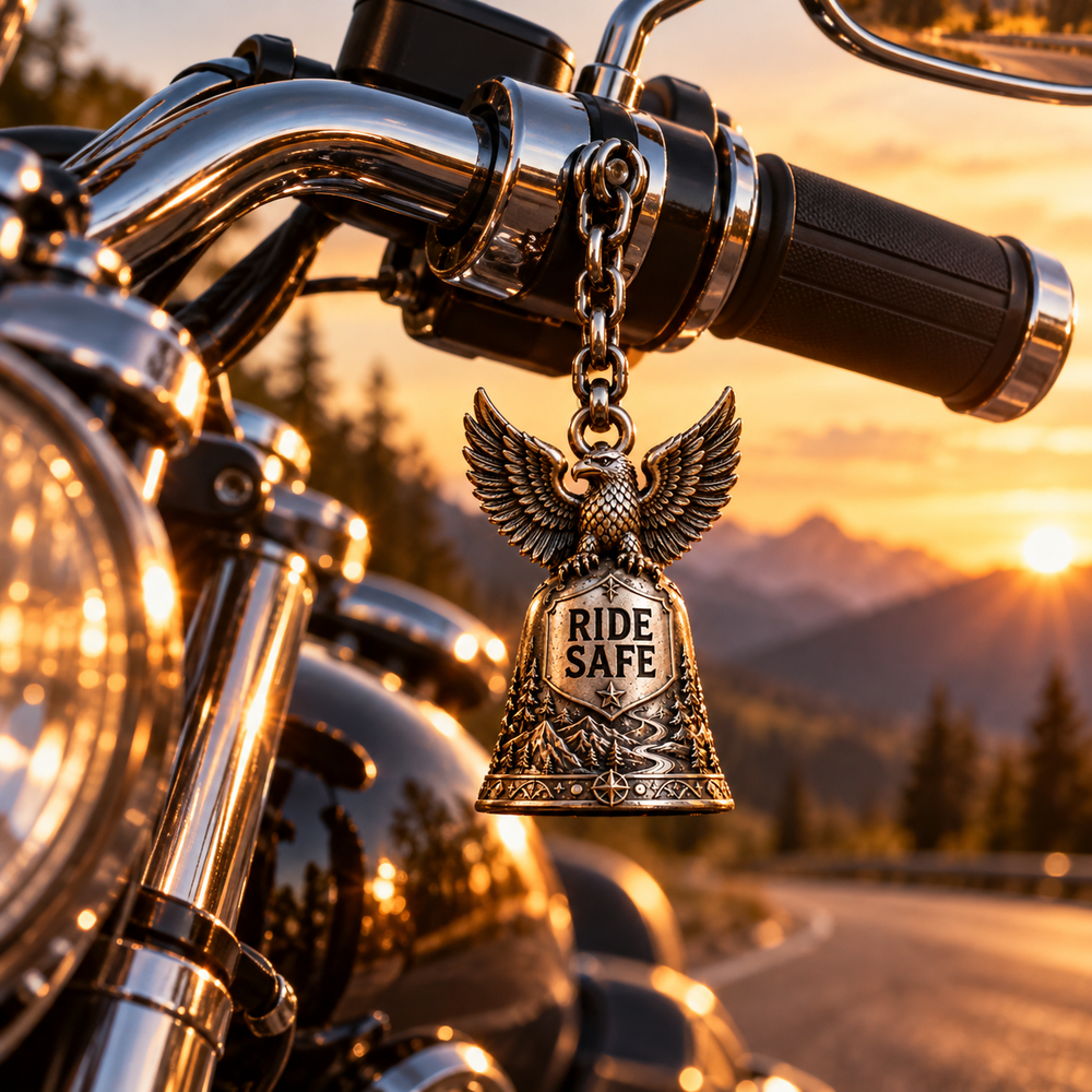 🏍️ Ride Safe Biker Christmas Bell Ornaments – Rider Spirit Holiday Decor 🔔🎄