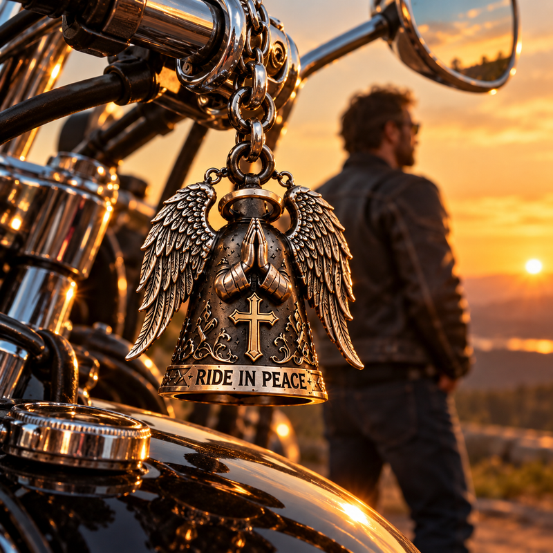 🏍️ Ride Safe Biker Christmas Bell Ornaments – Rider Spirit Holiday Decor 🔔🎄