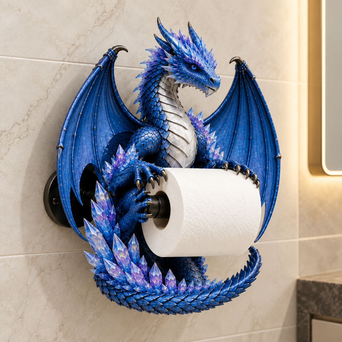 Dragon Toilet Paper Holder – Gothic Fantasy Wall-Mounted Bathroom Decor 🐉