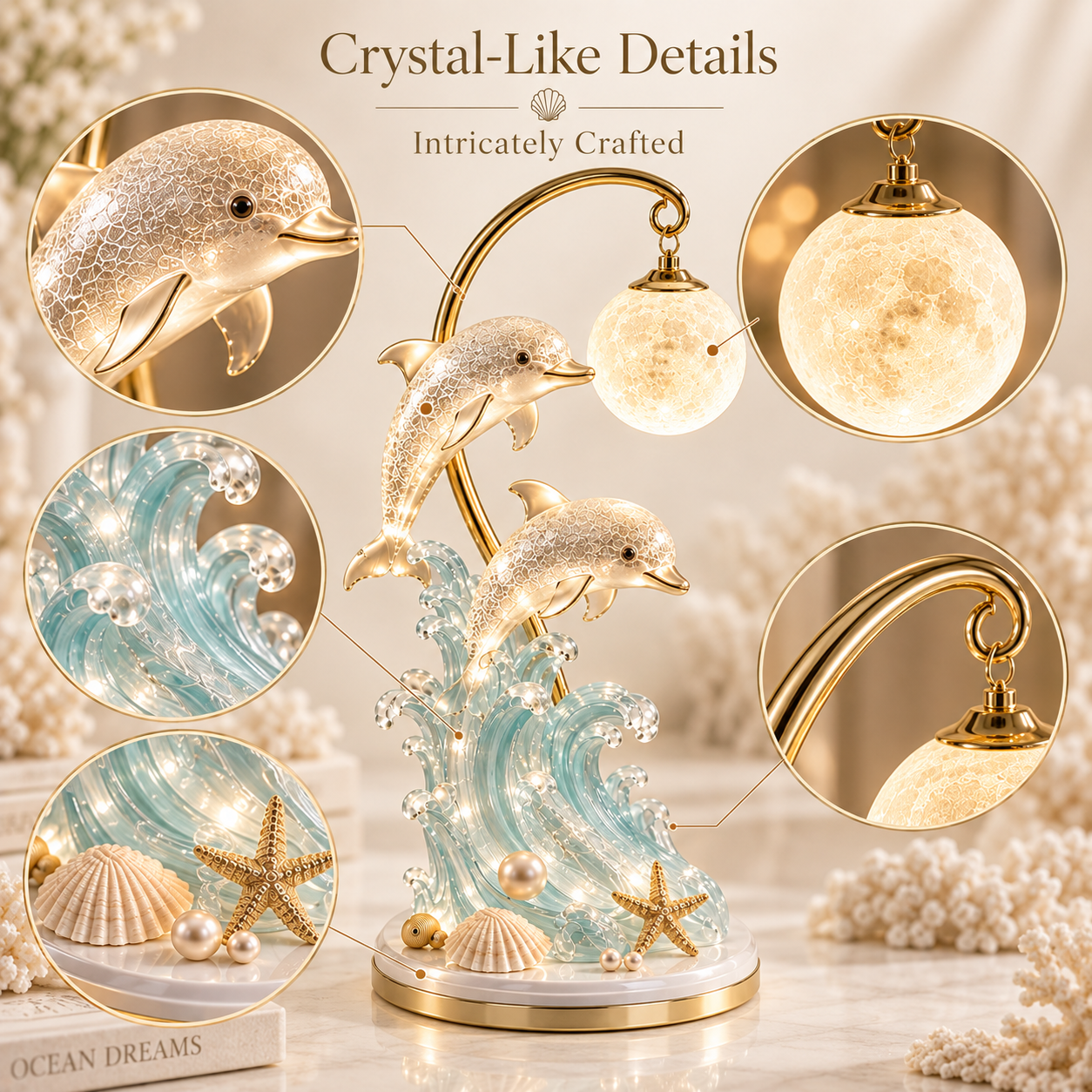 🐬🌙 Dolphin Moonlight Ocean Lamp 🌊✨