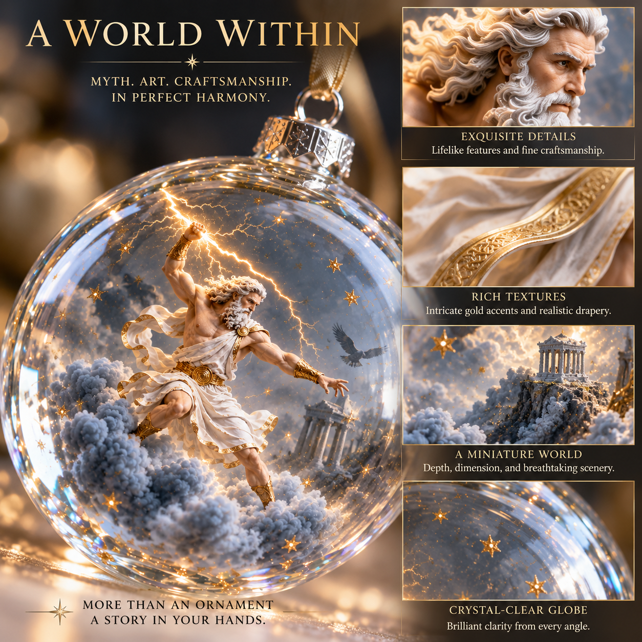 🏛️✨ Legends of Olympus Christmas Ornament Collection