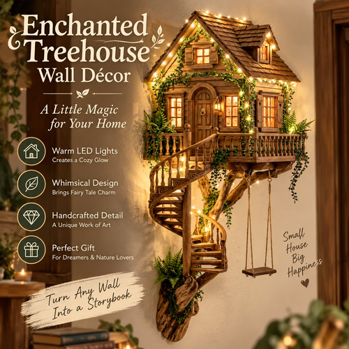 🌿✨ Enchanted Treehouse Wall Décor 🏡🧚