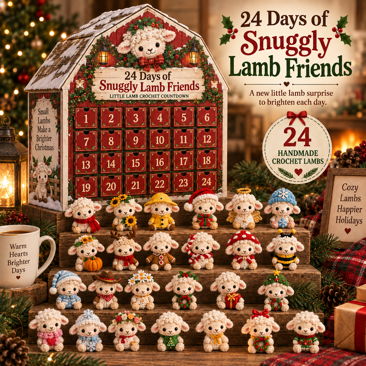 🐑🎄 24 Days of Snuggly Lamb Friends™ – Crochet Advent Calendar