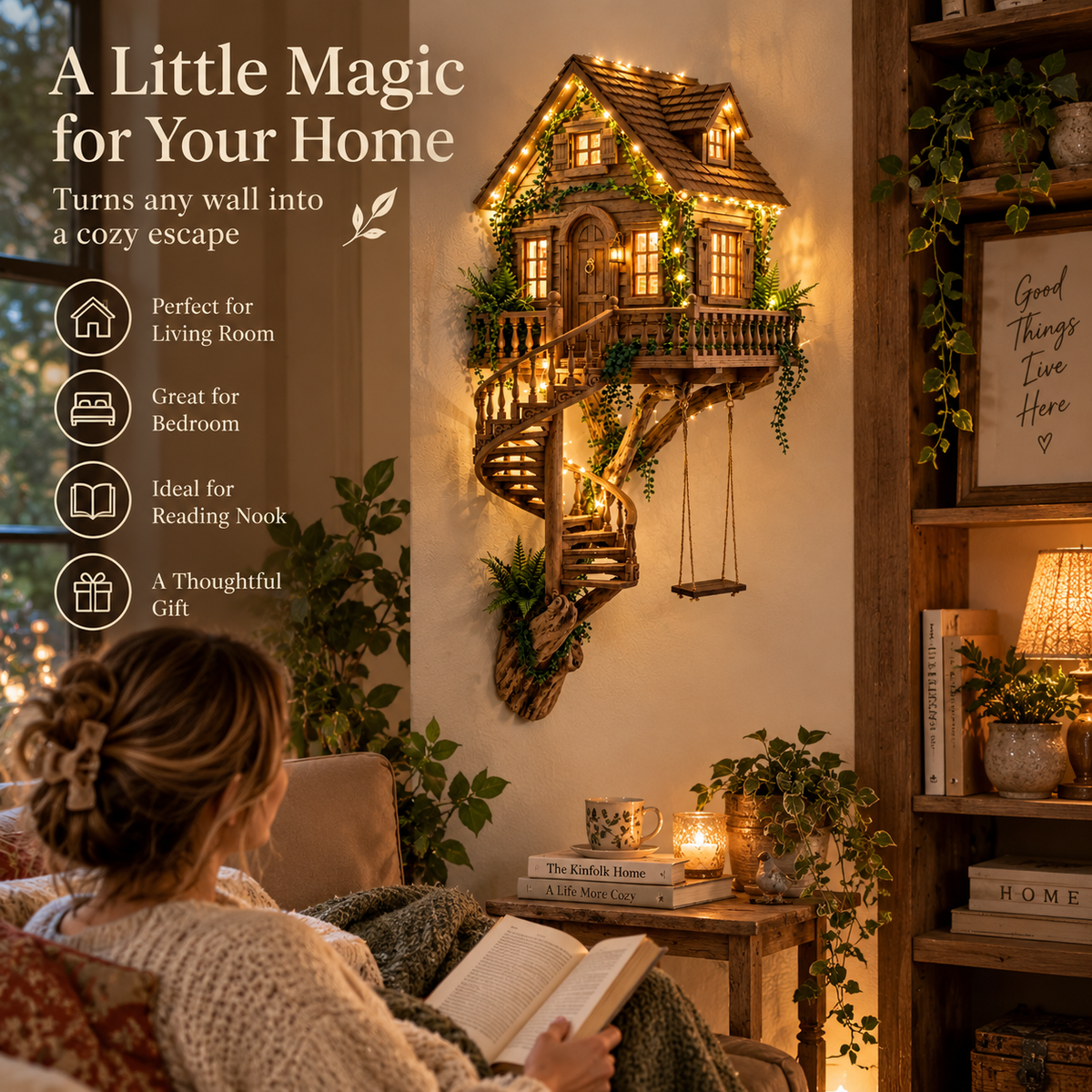 🌿✨ Enchanted Treehouse Wall Décor 🏡🧚