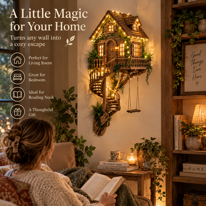🌿✨ Enchanted Treehouse Wall Décor 🏡🧚