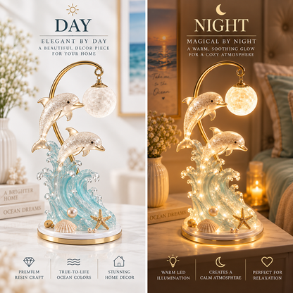 🐬🌙 Dolphin Moonlight Ocean Lamp 🌊✨