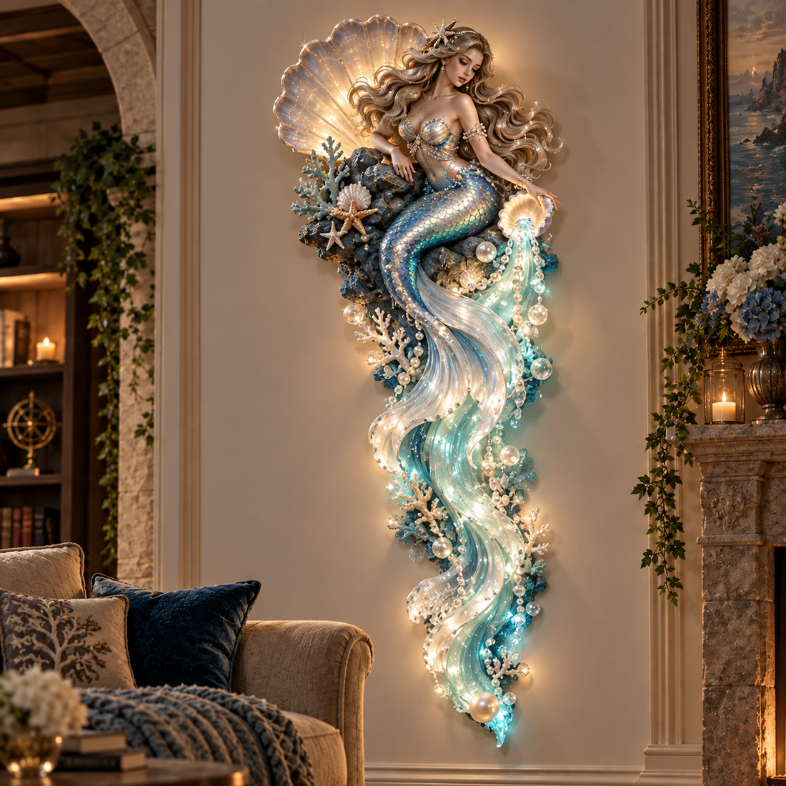 Mermaid Pearl wall decor in home