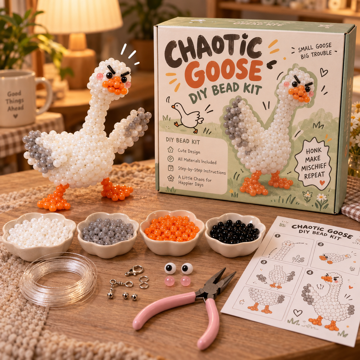 😂🐾Funny Animal DIY Bead Kit – Build Your Own Moody & Chaotic Creatures 🦊🦙