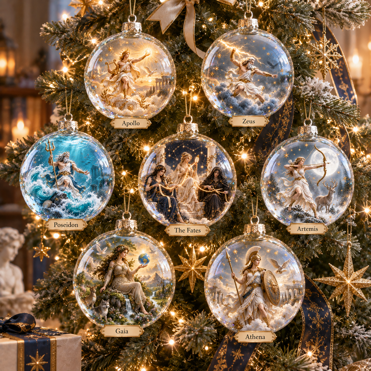 🏛️✨ Legends of Olympus Christmas Ornament Collection