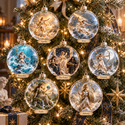 🏛️✨ Legends of Olympus Christmas Ornament Collection