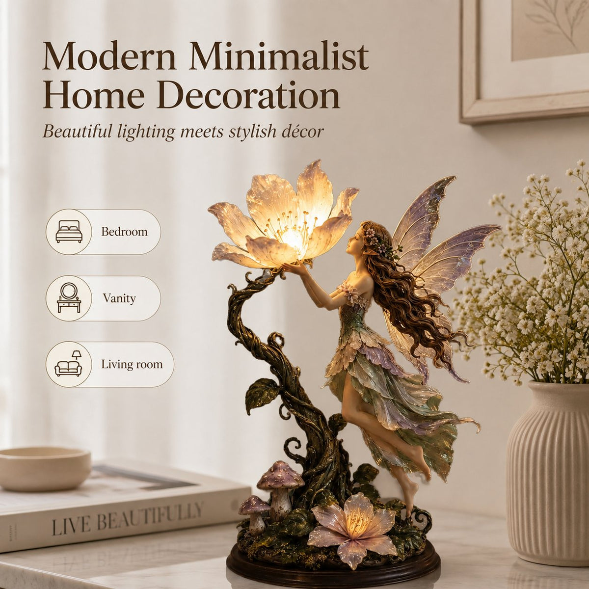 🌙✨ Fairy Flower Night Light – Enchanted Floral LED Lamp for Cozy Home Décor