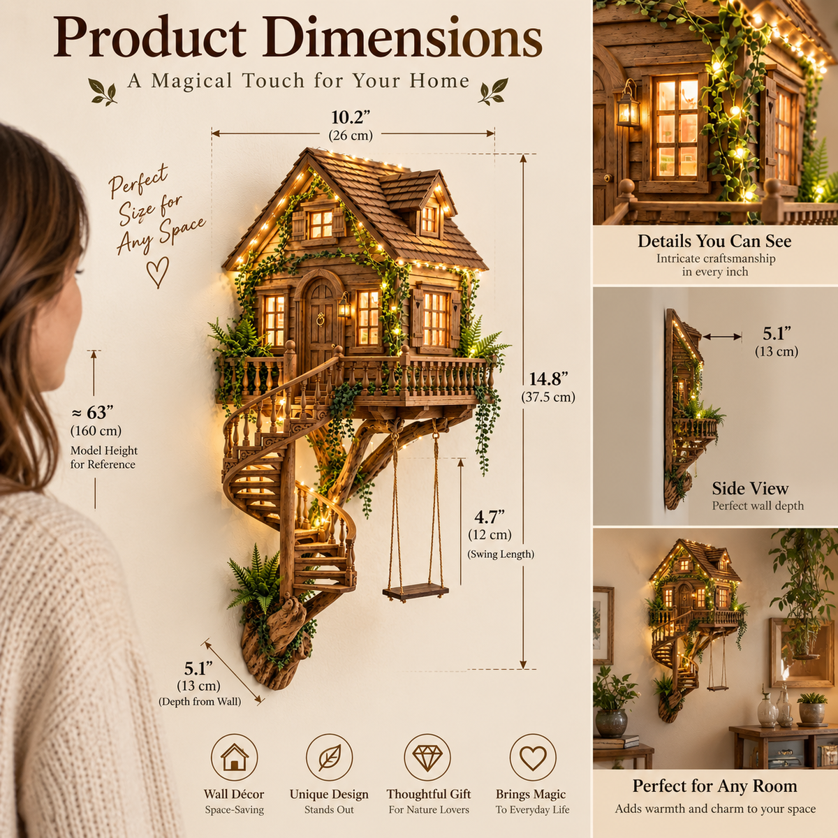 🌿✨ Enchanted Treehouse Wall Décor 🏡🧚